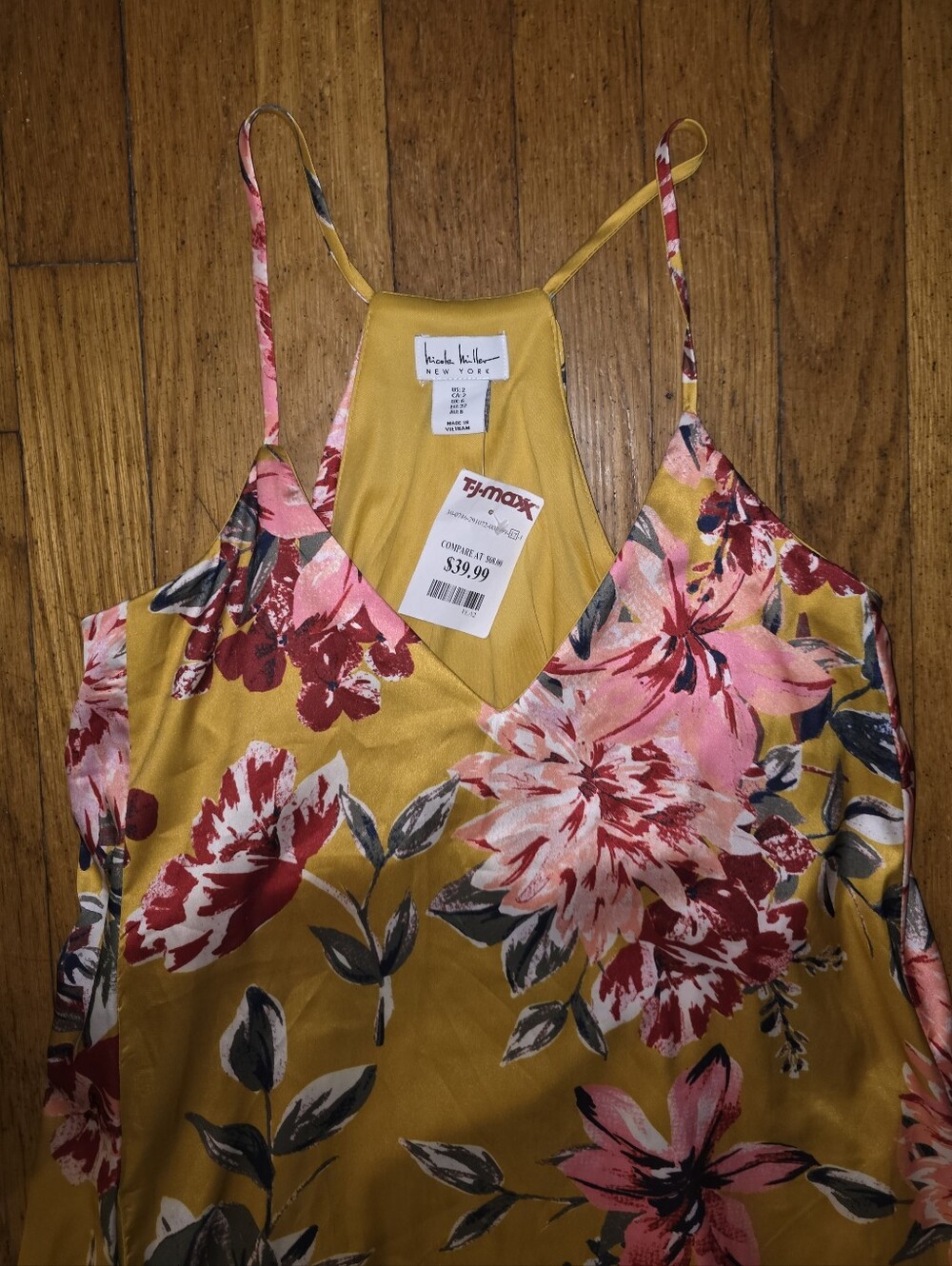 Nicole Miller Yellow Floral Slip Maxi Dress - Picture 3 of 3